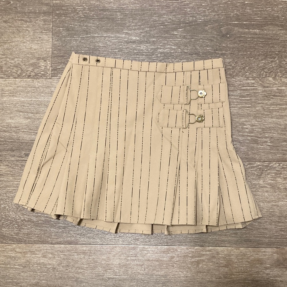 I.AM.GIA Beige Striped Mini Skirt